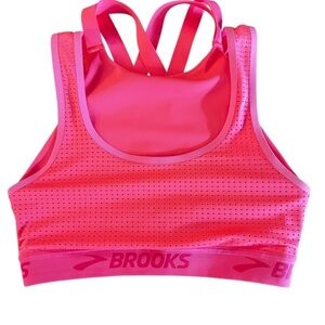 Brooks Neon Orange Perforated Sports Bra Estimated Size Small